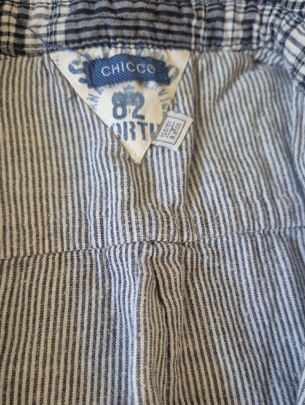 chic Navy and White Plaid Button-Down Shirt - Picture 2 of 4